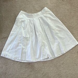 White Bershka pleated circle skirt